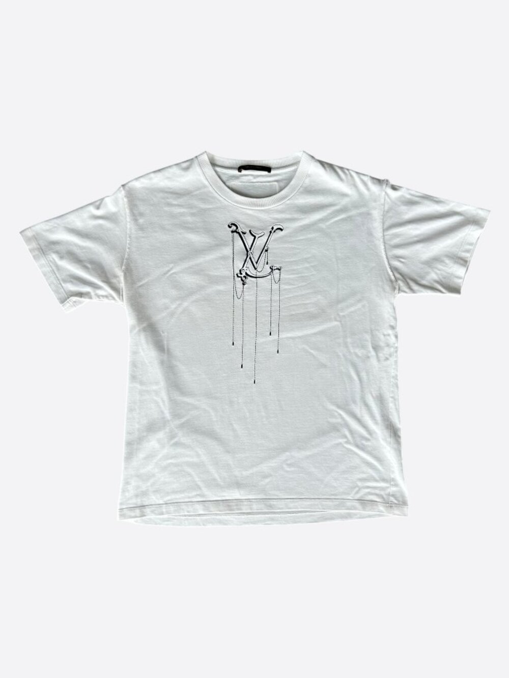 Louis Vuitton White & Black Pendant Logo T-Shirt